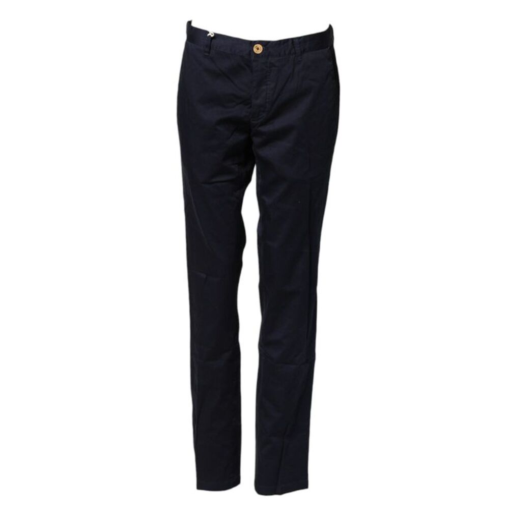 Domenico Tagliente Navy Blue Straight Chino Mid Waist Women's Pants